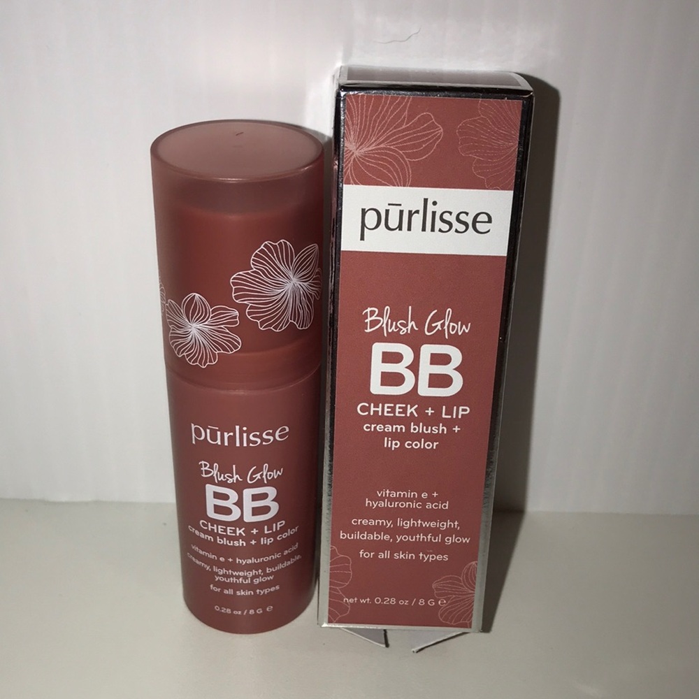 Purlisse Glow BB Cheek +Lip  cream blush +lip color in nude sugar NEW